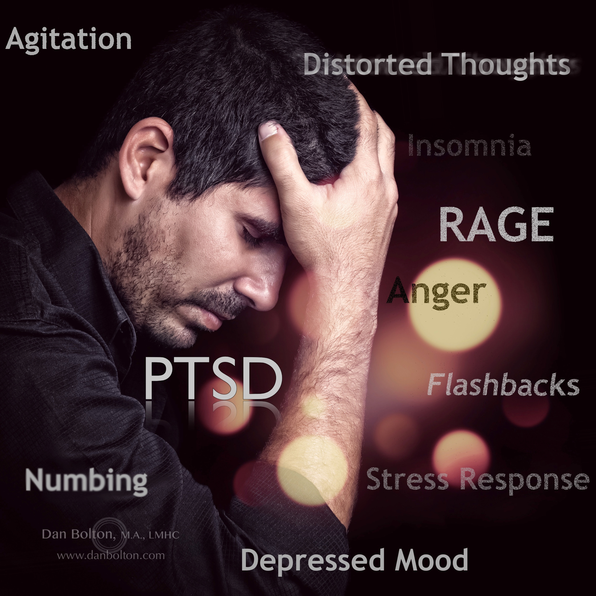 Man suffering from PTSD