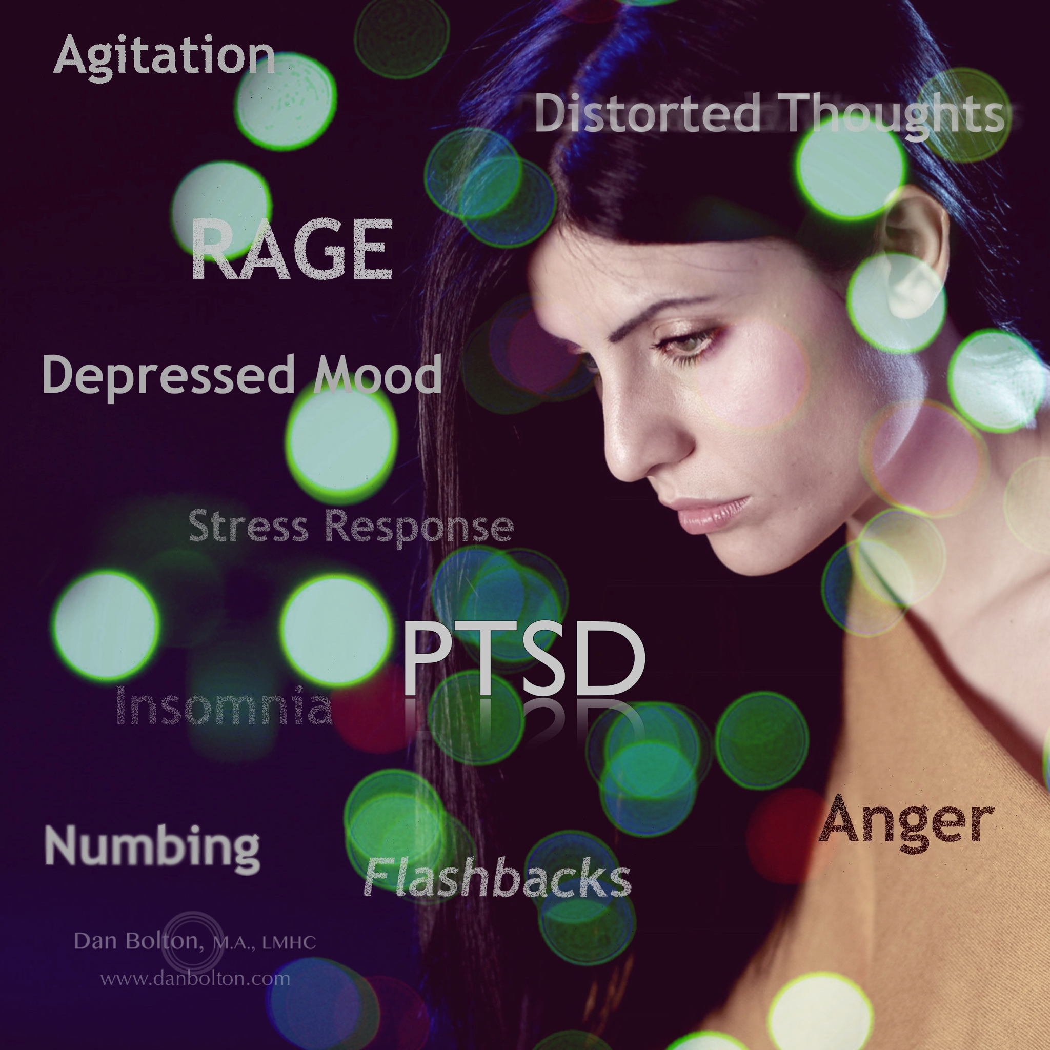 Woman suffering from PTSD